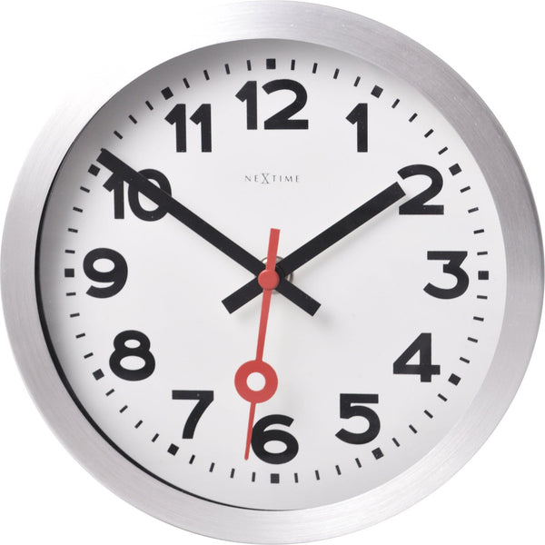 Front Picture 3998AR,Station,Table/ Wall clock,Silent,Aluminium,White,#size_19cm