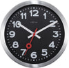 Front Picture 3998ARZW,Station,Table/ Wall clock,Silent,Aluminium,Black,#size_19cm