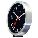 Wall clock/Table clock - 19 cm - Aluminum - 'Station Stripe'