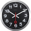 Front Picture 3999ARZW,Station,Wall clock,Silent,Aluminium,Black,#size_35cm