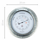 Weerbestendige Barometer - 22cm - Metaal - Galvanized  Orchid