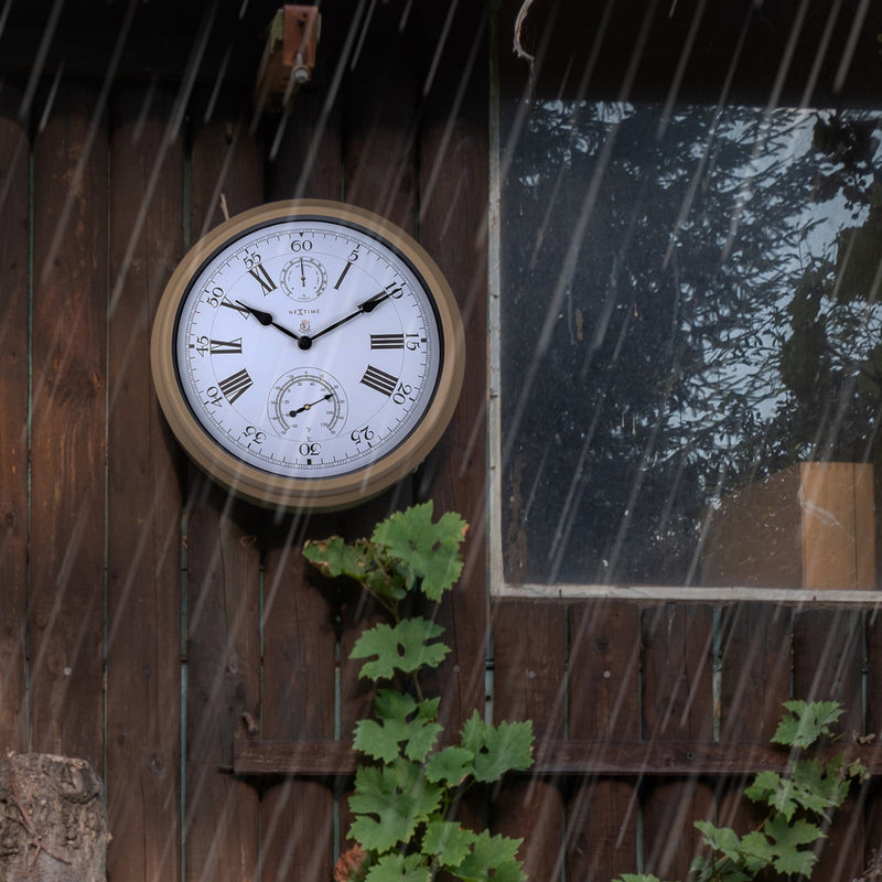 Weatherstation - Wall clock - Weatherproof - 40.5 cm - Metal -  Hyacinth