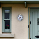 Wetterstation - Wanduhr - Wetterfest - 35cm - Geräuschlos - Aluminium - Clematis