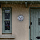 Wetterstation - Wanduhr - Wetterfest - 35cm - Geräuschlos - Aluminium - Clematis