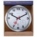 Station météo - Horloge murale - Résistante aux intempéries - 35cm - Silencieuse - Aluminium - Clematis