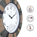 Weatherproof Outdoor clock - with thermometer - 43.5 cm - Polyresin - Aster Large