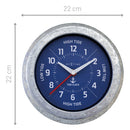 Wall Clock - with Tide Status - 22cm - Galvanized silver/ Tide