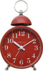 Front Picture 5213RO,Single Bell,Alarm clock,Silent,Metal,Red,#color_red