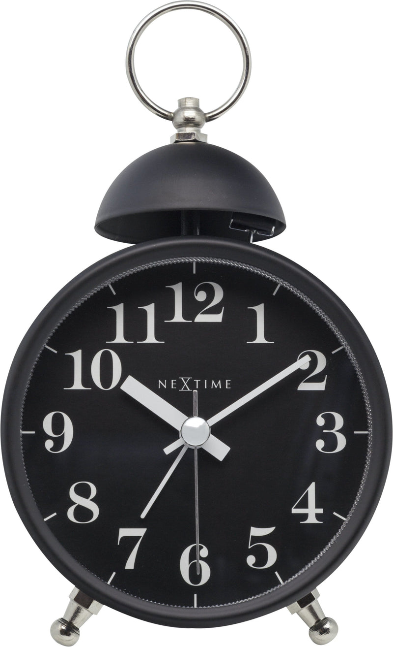 Front Picture 5213ZW,Single Bell,Alarm clock,Silent,Metal,Black,
