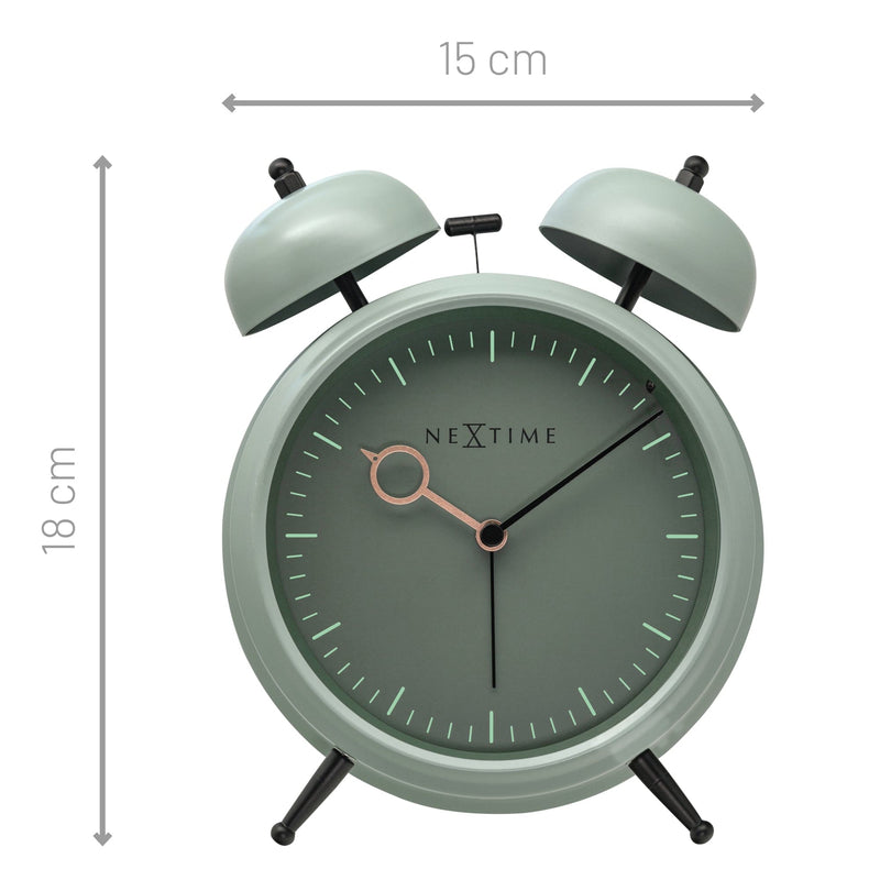 Table Alarm Clock 15x18x7cm - Silent -   Light function -  Metal "Golden Hour"