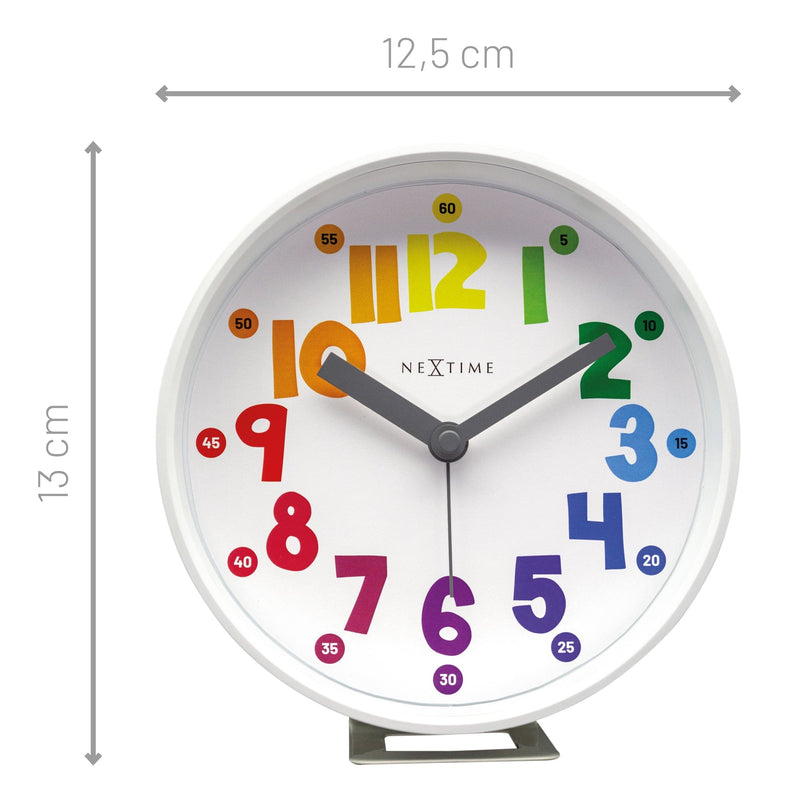 Table Alarm Clock 12.5x13x5.5cm - Silent - Light function / colour - Plastic "Sophia Small"