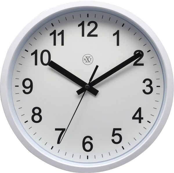 Front Picture 7307WI,Robust,Wall Clock,Step,Plastic,White,#color_white