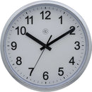 Front Picture 7307ZI,Robust,Wall Clock,Step,Plastic,Brushed Shinny Silver,