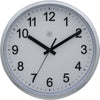 Front Picture 7307ZI,Robust,Wall Clock,Step,Plastic,Brushed Shinny Silver,#color_silver