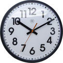 Front Picture 7308ZW,Peter,Wall Clock,Step,Plastic,Black,