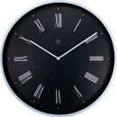 Front Picture 7329ZW,Felix,Wall Clock,Step,Plastic,Black,