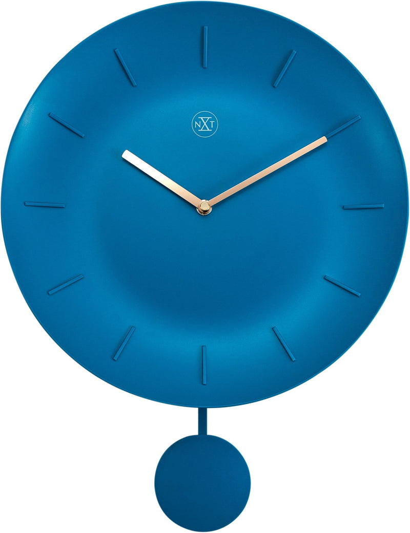Front Picture 7339TQ,Bowl,Wall Clock,Pendulum,Plastic,Turquoise,