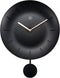 Front Picture 7339ZW,Bowl,Wall Clock,Pendulum,Plastic,Black,#color_black