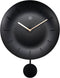 Front Picture 7339ZW,Bowl,Wall Clock,Pendulum,Plastic,Black,