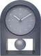 Front Picture 7340GS,Swing Table,Table Clock,Pendulum,Plastic,Grey,#color_grey
