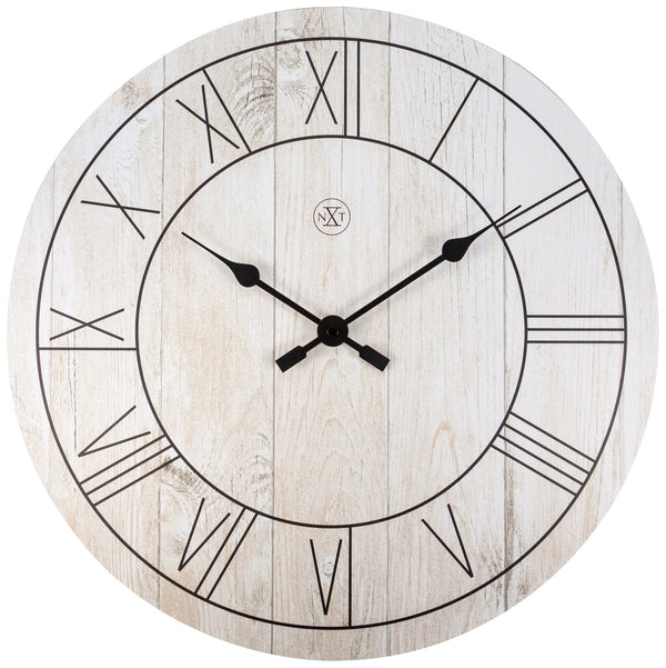 Front Picture 7345WI,Paul,Wall clock,Wood,White,#color_white