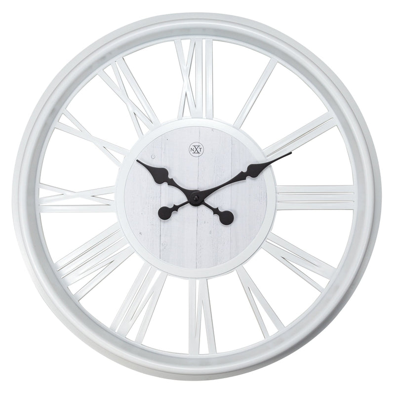 Front Picture 7346WI,Quebec,Wall clock,Plastic,White,