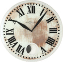 Front Picture 8162,Romana,Wall clock,Pendulum,Glass,White,