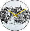 Front Picture 8192,Sax City,Wall clock,Silent,Glass,Whitee