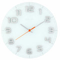 Front Picture 8817WI,Classy Round,Wall clock,Silent,Glass,#color_white