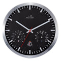 Front Picture 90513ZW,Radio Control Weather Station Clock,Wall clock,Aluminium,Black,#color_black