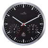 Front Picture 90513ZW,Radio Control Weather Station Clock,Wall clock,Aluminium,Black,#color_black