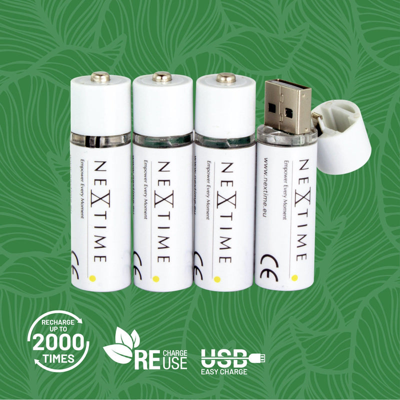 NeXtime - USB Battery - AA Battery 2pcs - White
