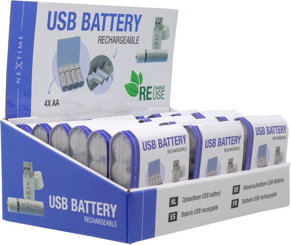 AA USB Batterij Display